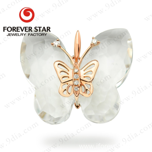 butterfly pendant 18k gold women necklace pendant